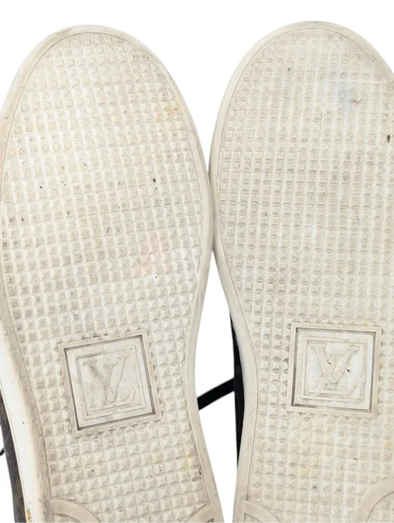 Louis Vuitton LV Monogram Leather Brown Sneakers Size EU 38.5 - Picture 15 of 16
